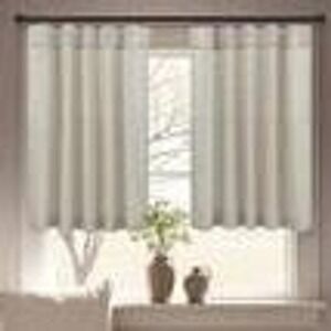 Pinch Pleat Cafe Curtains w/Rings 24 W x 28 L Cream/Oatmeal‎ Linen Blend